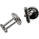 Dolce & Gabbana Silver Plated Brass Round Pin Men Cufflinks Cufflinks Dolce & Gabbana Dim Gray