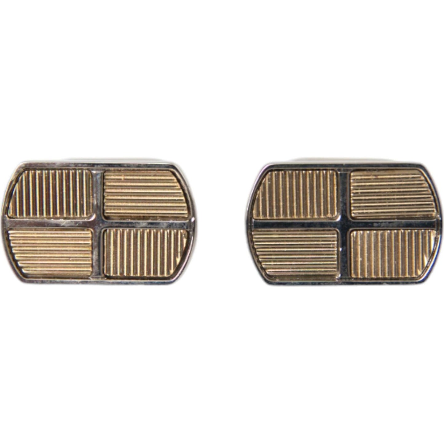Dolce & Gabbana Silver Gold Plated Metal Brass Pin Cufflinks Cufflinks