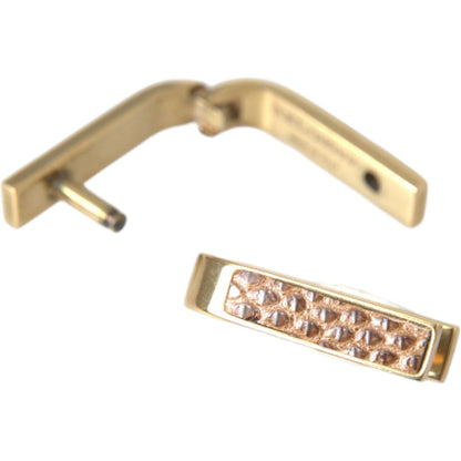 Dolce & Gabbana Gold Plated Metal Brass Pin Men Cufflinks Cufflinks