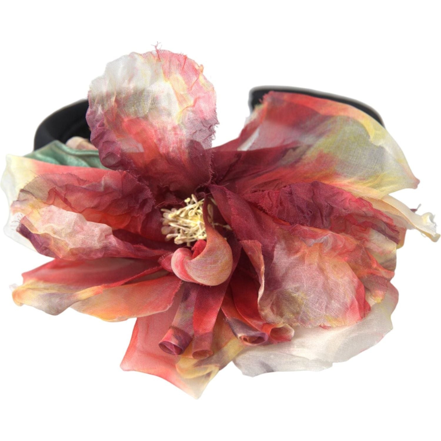 دولتشي آند غابانا روز الحرير الوردي الأزهار الأسود تيارا المرأة هيرباند الإكليل