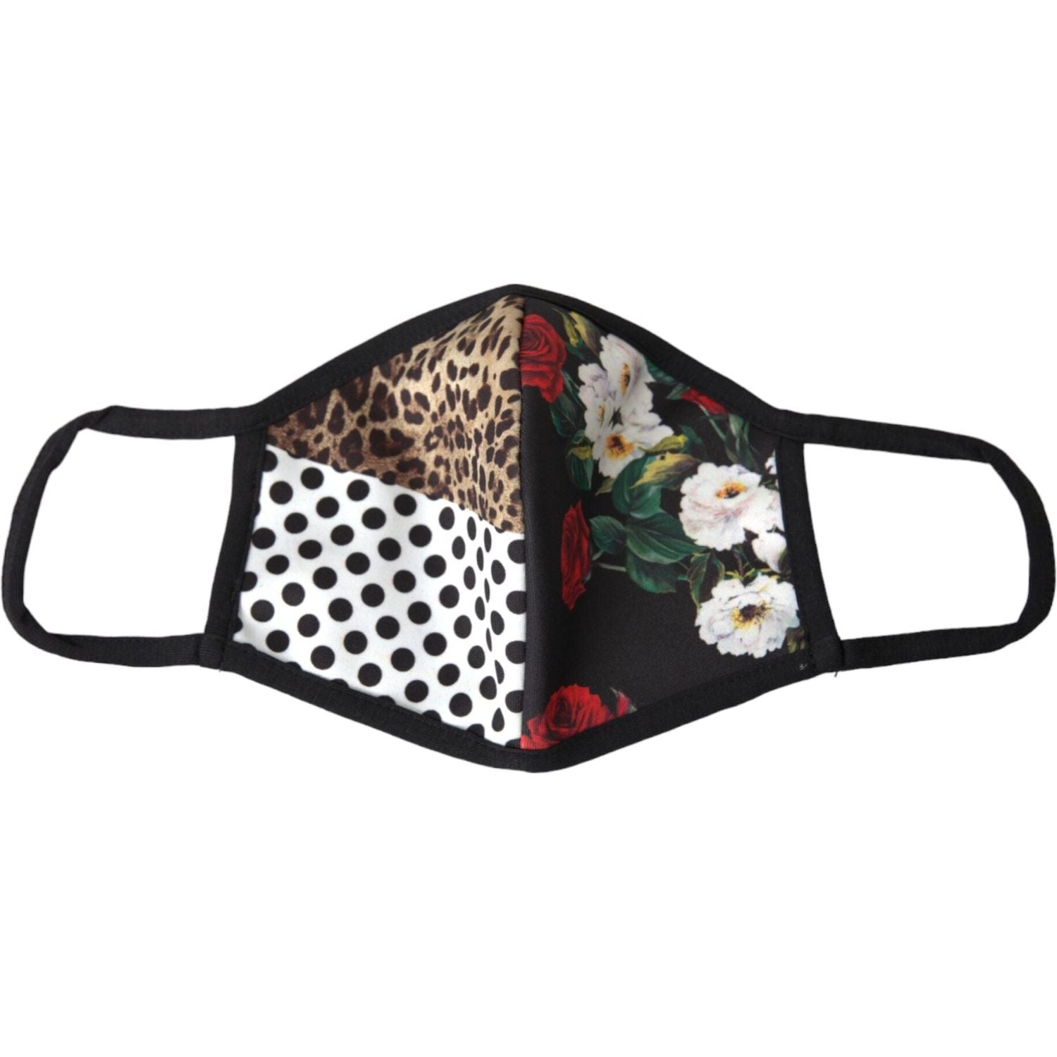 Dolce & Gabbana Multicolor Leopard Floral Elastic Ear Strap Face Mask