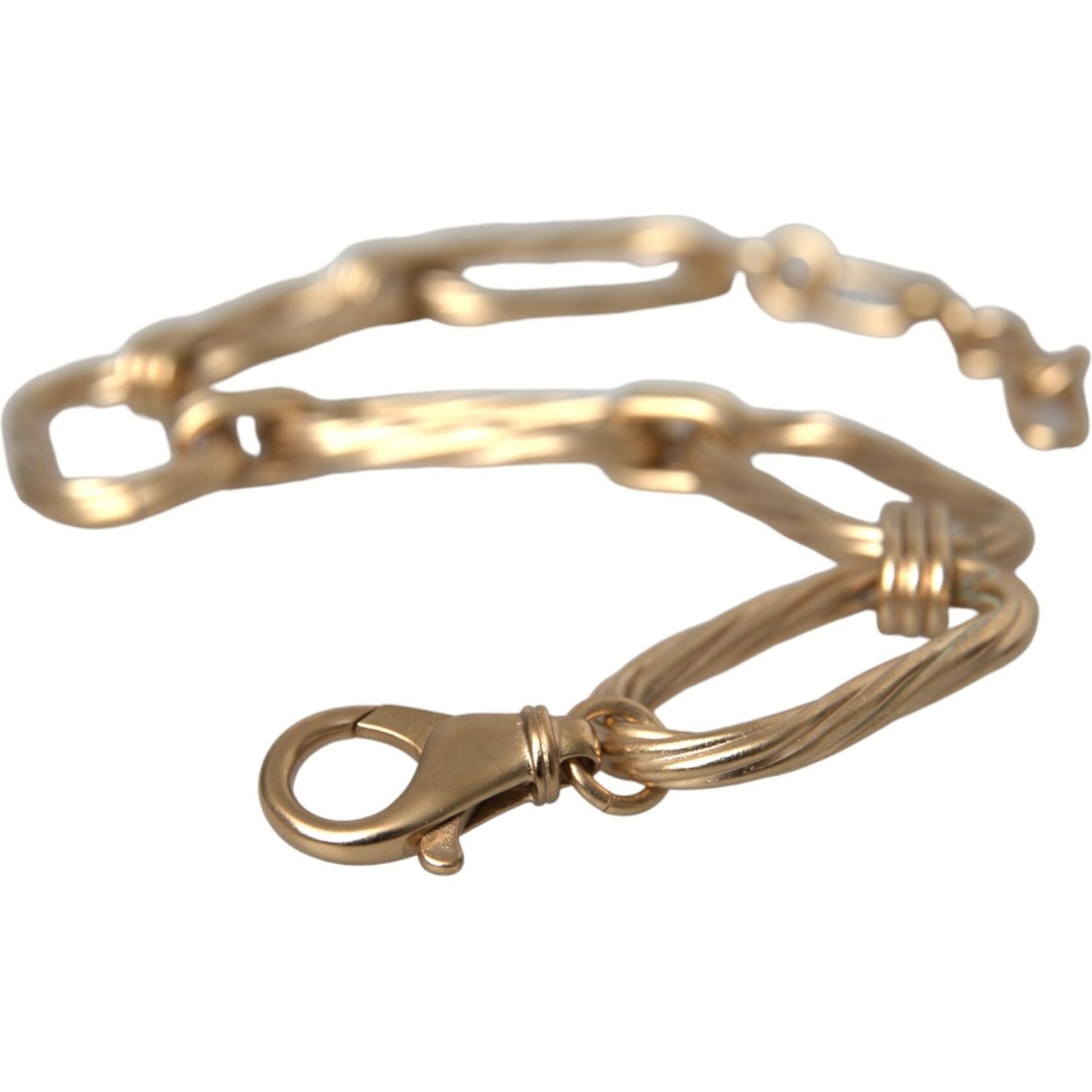 قلادة دولتشي آند غابانا من المجوهرات ذات السلسلة الكبيرة المصنوعة من النحاس باللون الذهبي