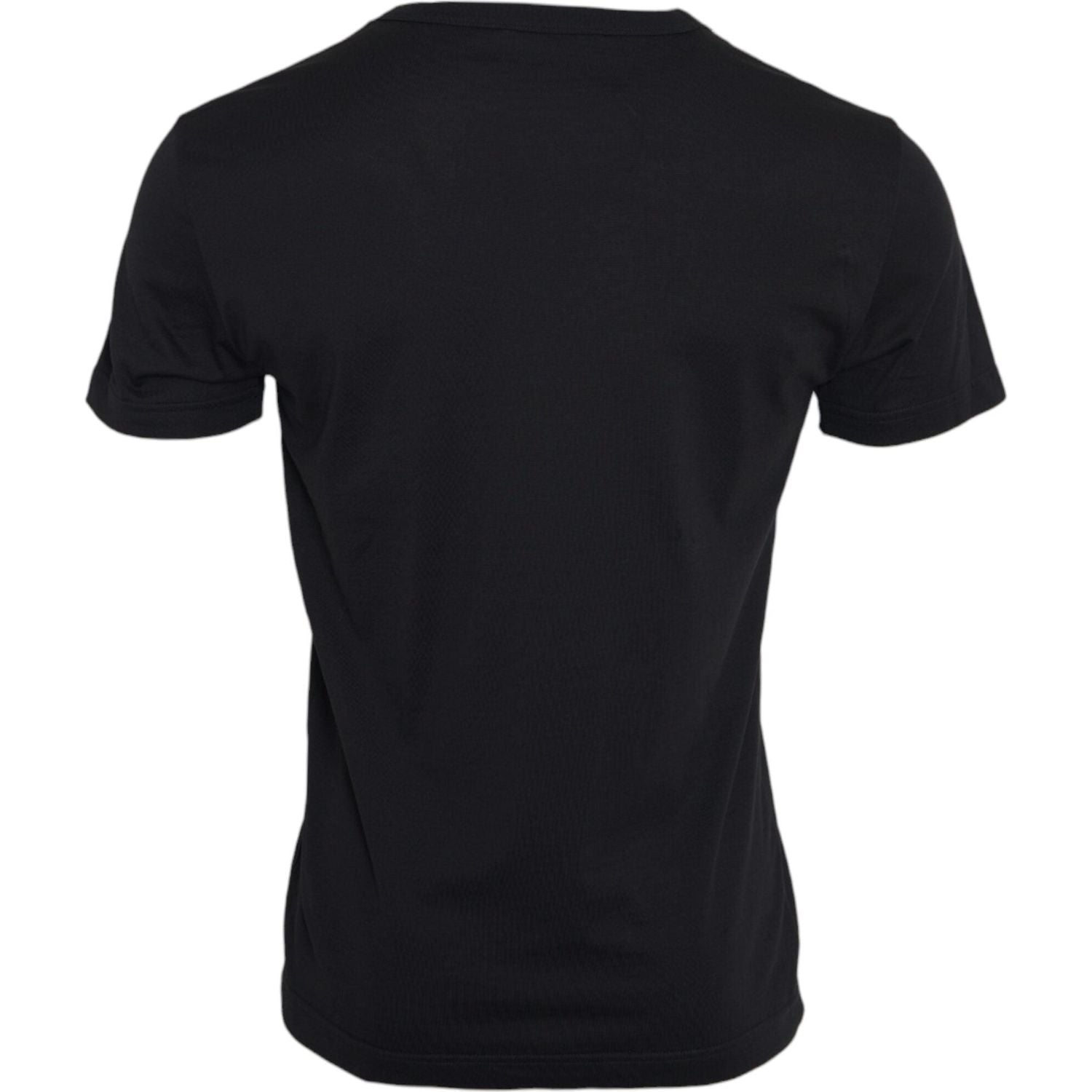 تي شيرت دولتشي آند غابانا أسود قطني بأكمام قصيرة وسلسلة فضية