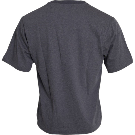Dolce & Gabbana Gray Cotton Round Neck Short Sleeve T-shirt
