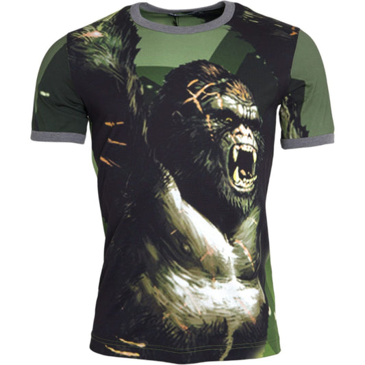 Dolce & Gabbana Green Gorilla Cotton Short Sleeves T-shirt Dolce & Gabbana Dark Slate Gray