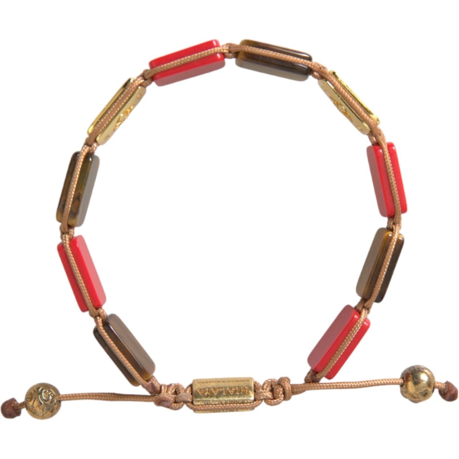 سوار نيالايا من الفضة عيار 925 مرصع بحجر عين النمر والمرجان الأحمر للرجال