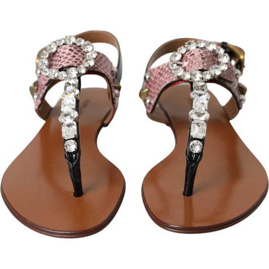 Dolce & Gabbana Multicolor Crystal Sandals Flip Flops Shoes Dolce & Gabbana Sienna