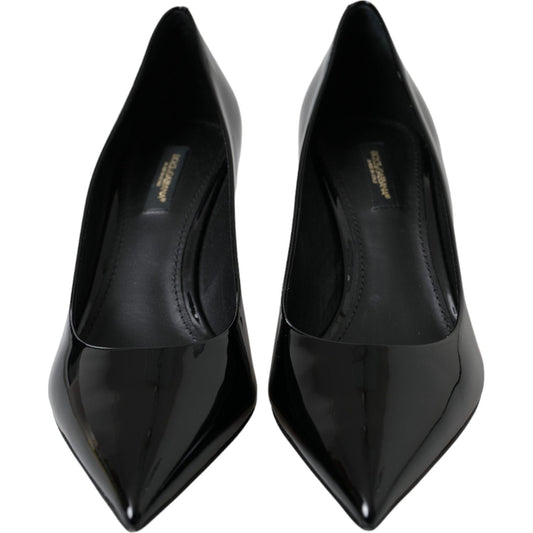 Dolce & Gabbana Black Patent Leather Heels Pumps Shoes Dolce & Gabbana Black