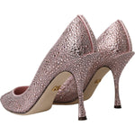 Dolce & Gabbana Pink Strass Crystal Heels Pumps Shoes Dolce & Gabbana Dim Gray
