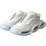 Dolce & Gabbana White Padded Fabric Wave Low Top Sneakers Shoes Dolce & Gabbana Gray