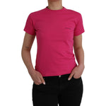 Balenciaga Pink Cotton Crew Neck Short Sleeves Tee Top T-shirt TSH85038-L