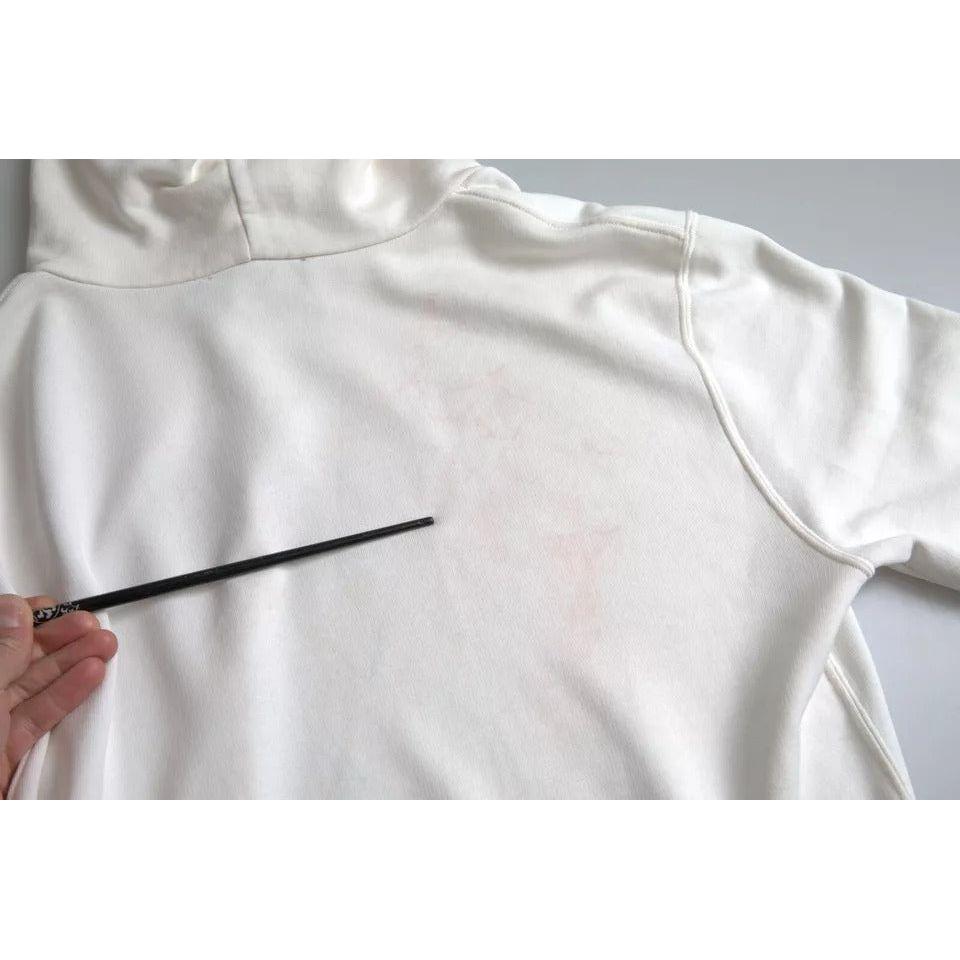 Dolce & Gabbana White Caesar Cotton Hooded Pullover Sweater TSH85063-48