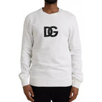 Dolce & Gabbana White Logo Cotton Crew Neck Pullover Sweater TSH84894-46