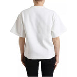 Dolce & Gabbana White Cotton Stretch Black HOT Crystal T-shirt TSH99918-XS