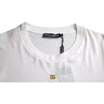 Dolce & Gabbana White Logo Cotton Round Neck Short Sleeves T-shirt TSH84589-50