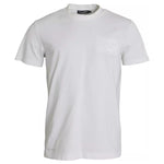 Dolce & Gabbana White Logo Embossed Cotton Crewneck T-shirt Dolce & Gabbana Light Gray