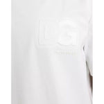 Dolce & Gabbana White Logo Embossed Cotton Crewneck T-shirt TSH84884-56