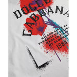 Dolce & Gabbana White Logo Floral Cotton Crew Neck T-shirt TSH851967-50