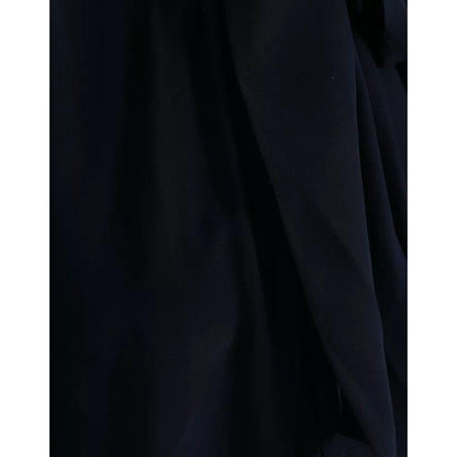 Dolce & Gabbana Blue Long Sleeves Ascot Collar Blouse Top