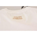 Dolce & Gabbana Optical White Printed Short Sleeves Top Dolce & Gabbana Light Gray