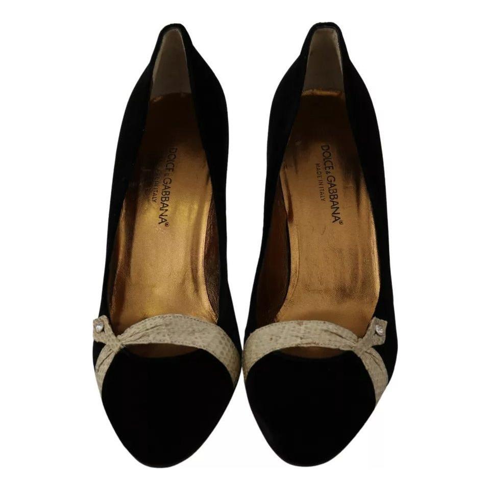 حذاء دولتشي آند غابانا من المخمل الأسود بكعب عالٍ من آيرز