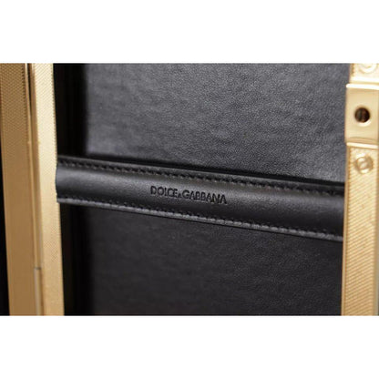 Dolce & Gabbana Black Silk Gold Frame Clutch Evening Party Purse Bag