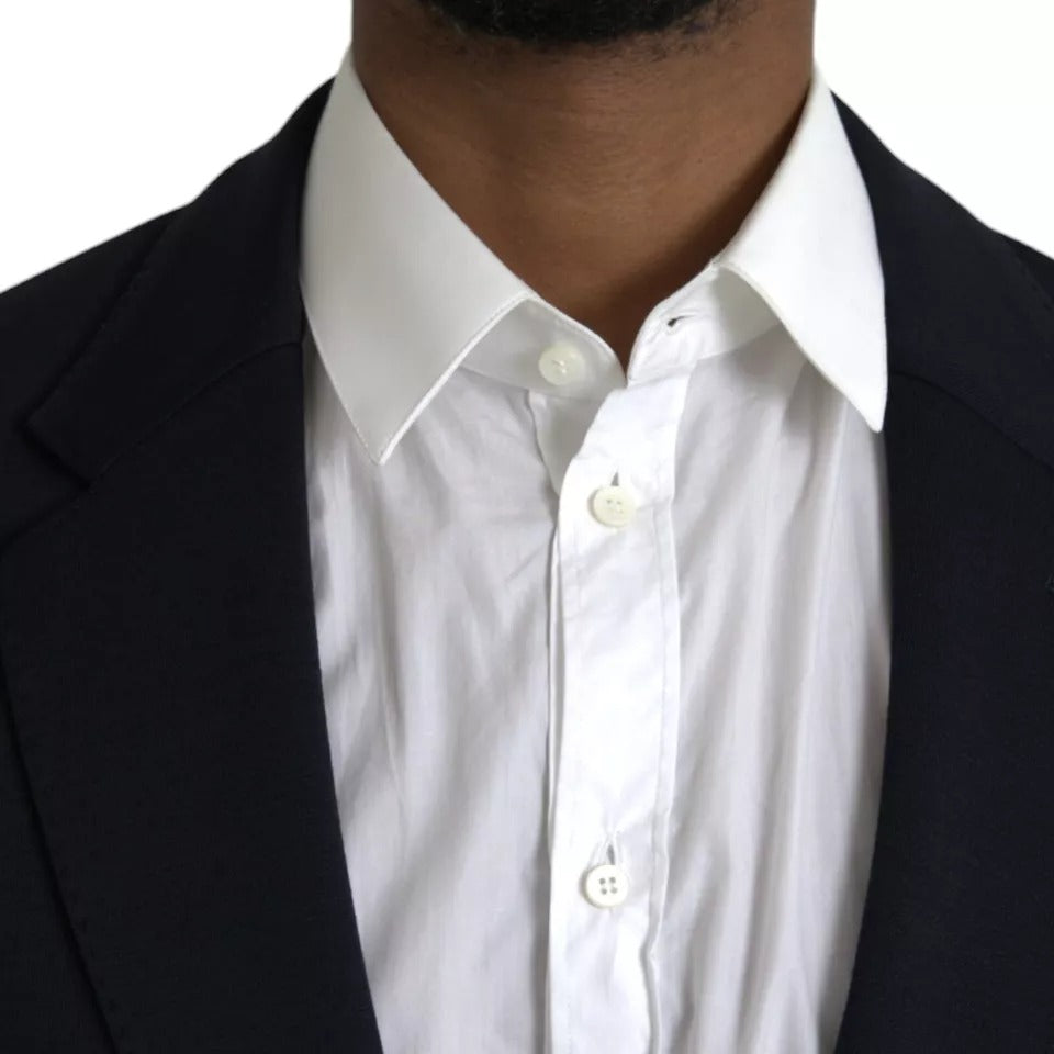 بليزر من الصوف الأزرق بشق جانبي من دولتشي آند غابانا