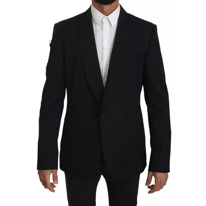 Dolce & Gabbana Black Single Breasted Formal Coat Blazer