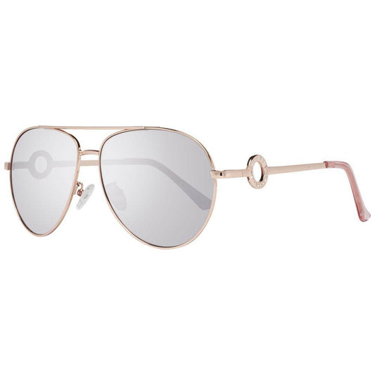 Guess Rose Gold Aviator Sunglasses for Women with Mirrored Gradient Lenses and Full-Rim Metal Frame, 100% UVA & UVB Protection.