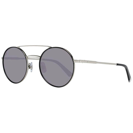 Silver metal aviator sunglasses for women with grey plastic lenses, full-rim design, offering 100% UVA & UVB protection.