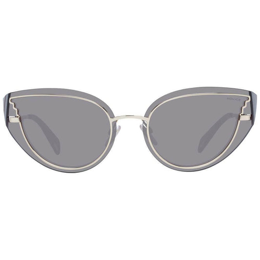 Cat eye Police rose gold women's sunglasses with grey lenses, plastic frame, 100% UVA & UVB protection.