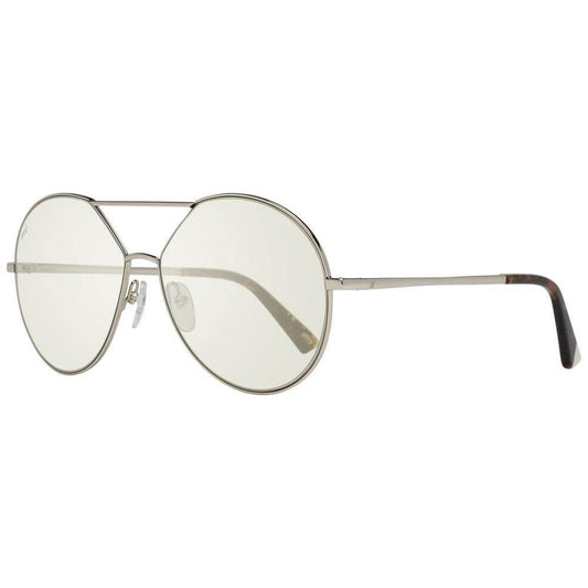 Web Gold butterfly sunglasses for women with gold metal frame and green mirrored lenses, offering 100% UVA & UVB protection.