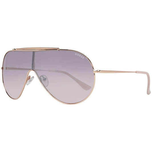Guess women's rose gold sunglasses with gradient purple lenses, metal frame, full-rim style, 100% UVA & UVB protection.