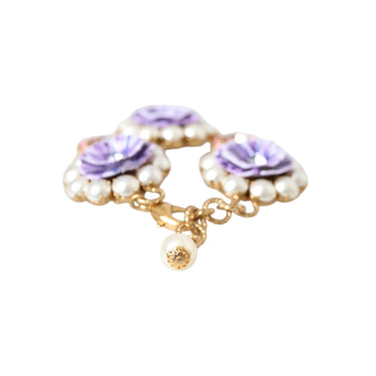 Dolce & Gabbana Gold FIORI BLOOMING Floral Baroque Crystals Bracelet