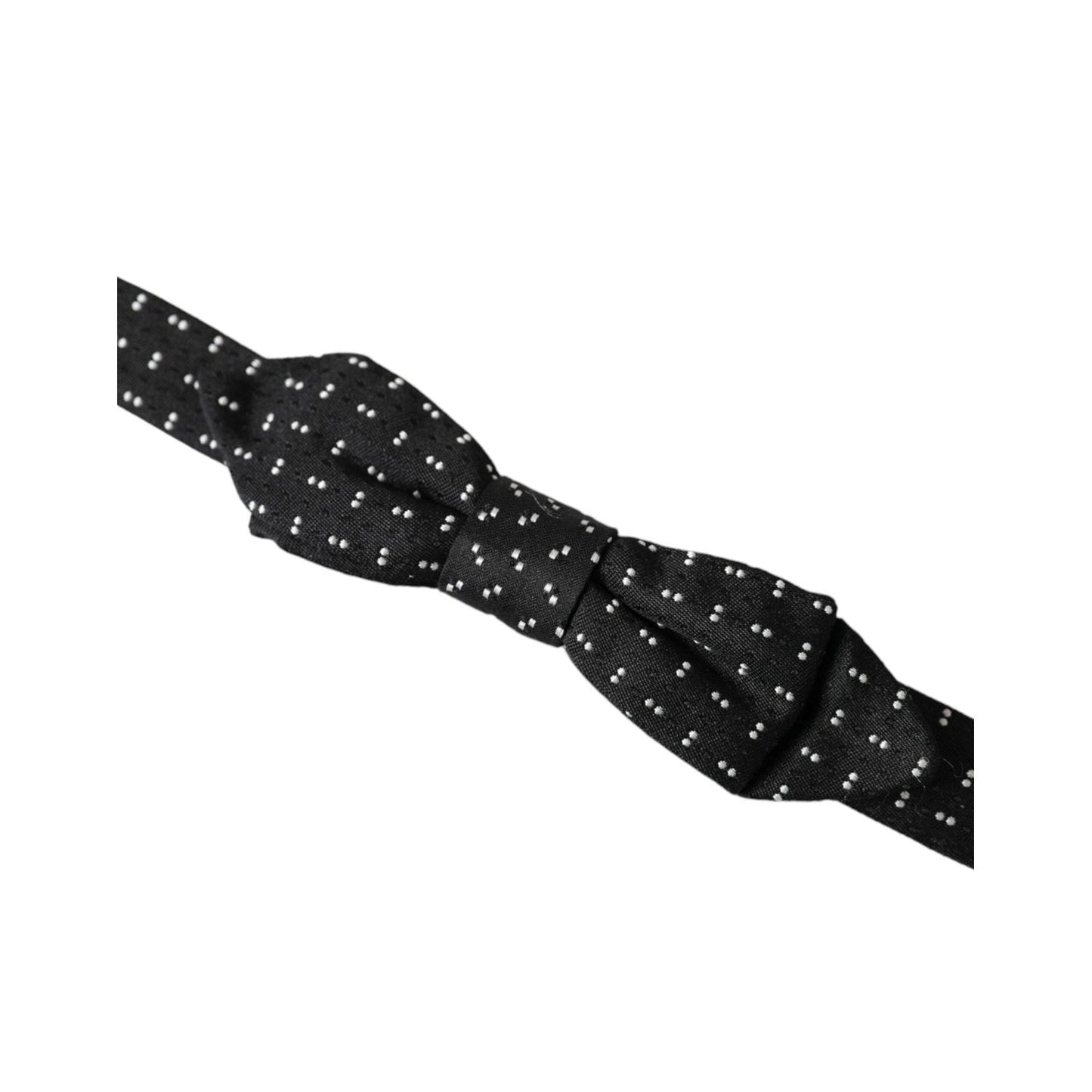 Dolce & Gabbana Black Silk Patterned Adjustable Neck Men Papillon Bow Tie