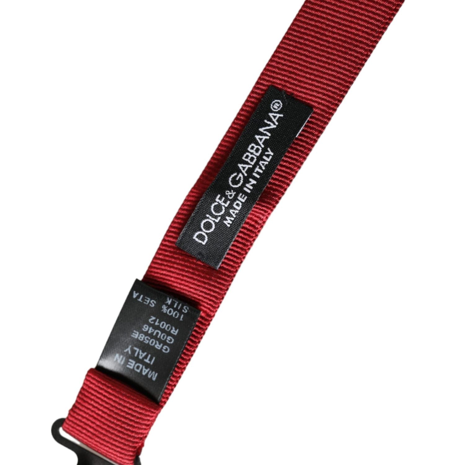 ربطة عنق قابلة للتعديل من دولتشي آند غابانا للرجال من الحرير الأحمر