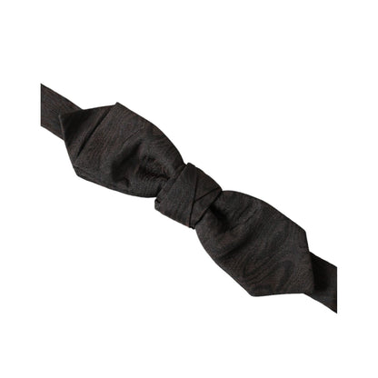 Dolce & Gabbana Black Silk Adjustable Neck Men Bow Tie