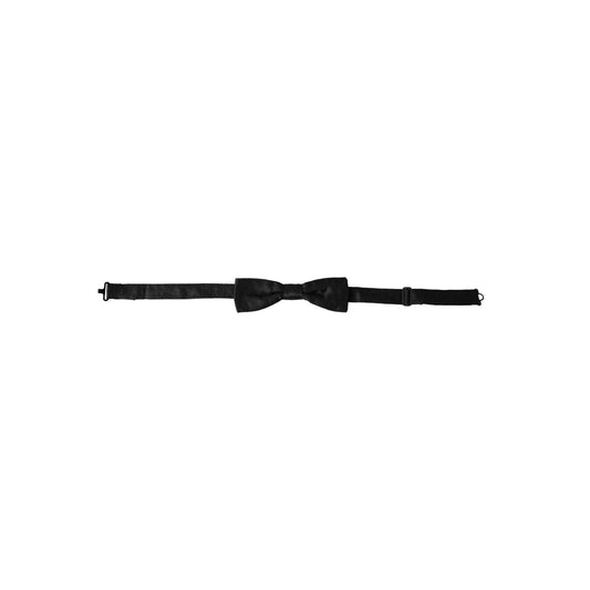 Dolce & Gabbana Black Silk Patterned Adjustable Neck Men Bow Tie