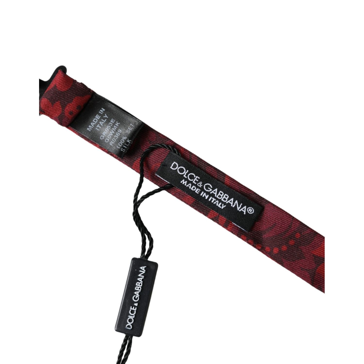 ربطة عنق قابلة للتعديل من دولتشي آند غابانا للرجال مصنوعة من الحرير الأحمر