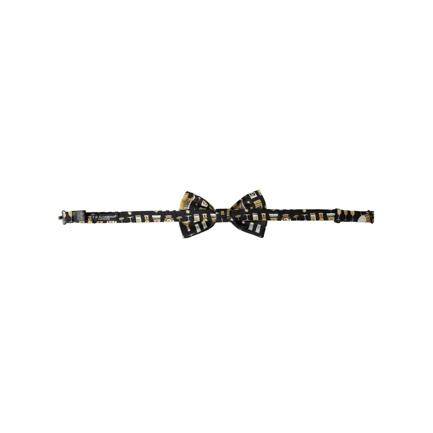 Dolce & Gabbana Black Silk Cocktail Adjustable Neck Men Bow Tie