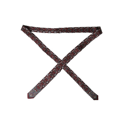 Dolce & Gabbana Bordeaux Printed 100% Silk Adjustable Men Tie
