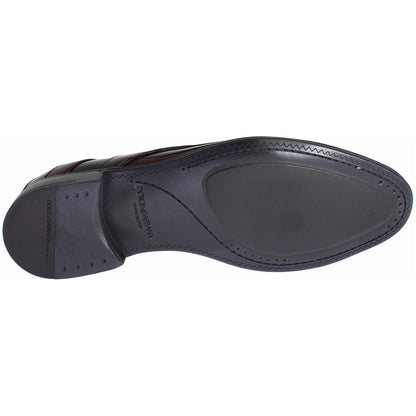 Dolce & Gabbana Black Bordeaux Leather Dress Formal Shoes Dress Shoes