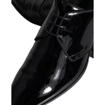 Dolce & Gabbana Black Calfskin Leather Derby Men Dress Shoes Dolce & Gabbana Black