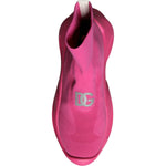 Dolce & Gabbana Pink Logo Print Slip On Socks Sneakers Shoes MV5843-44