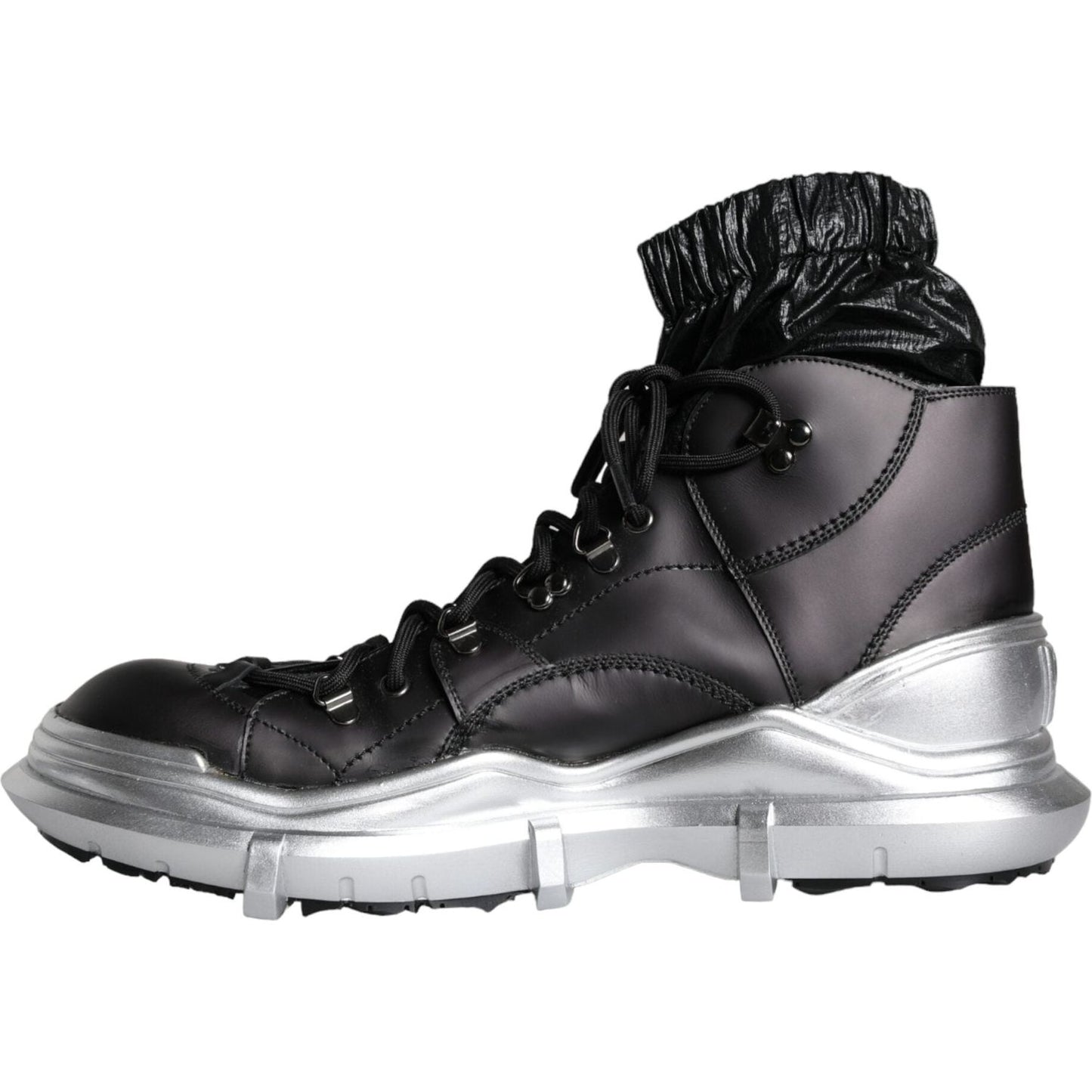 Dolce & Gabbana Black Nylon Galileo High Top Sneakers Shoes MV6119-44