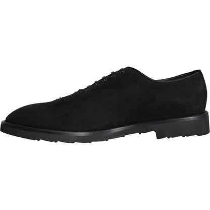 Dolce & Gabbana Black Suede Sicilia Lace Up Formal Shoes