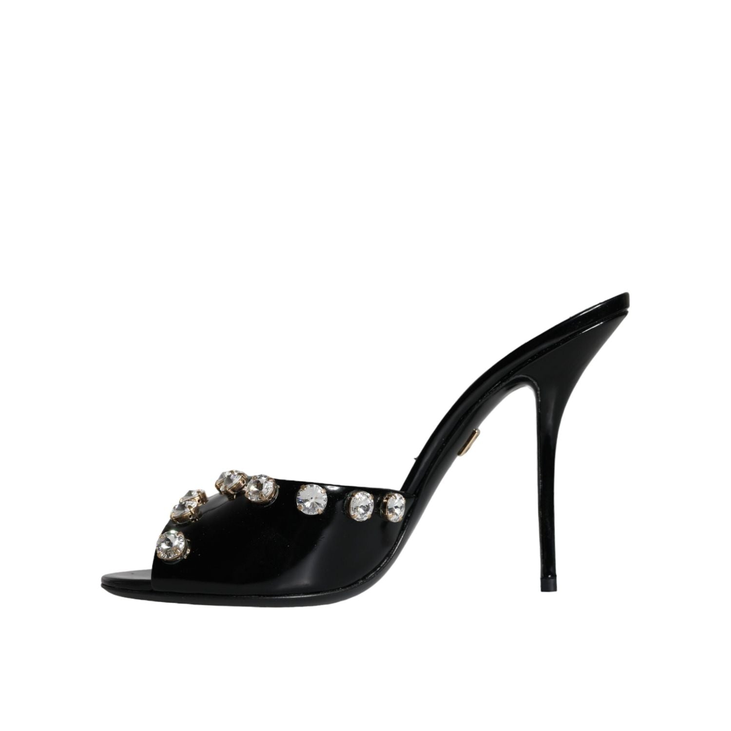 Dolce & Gabbana Black Crystal Heels Keira Sandals Shoes