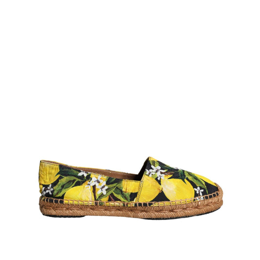 Dolce & Gabbana Multicolor Lemon Slip On Espadrilles Shoes