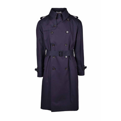 Aquascutum Blue Cotton Trench Coat
