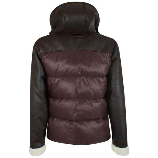 Yes Zee Brown Nylon Men's Quilted Jacket Yes Zee Dark Slate Gray